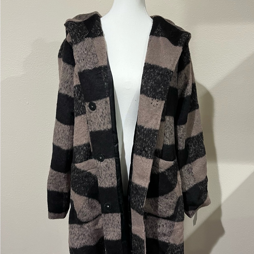 Steve Madden Juniors’ Hooded Belted Wrap Coat